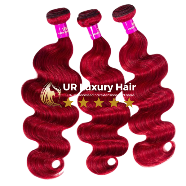 Raw Peruvian Hair/Bodywave Double Weft - Burgundy Red