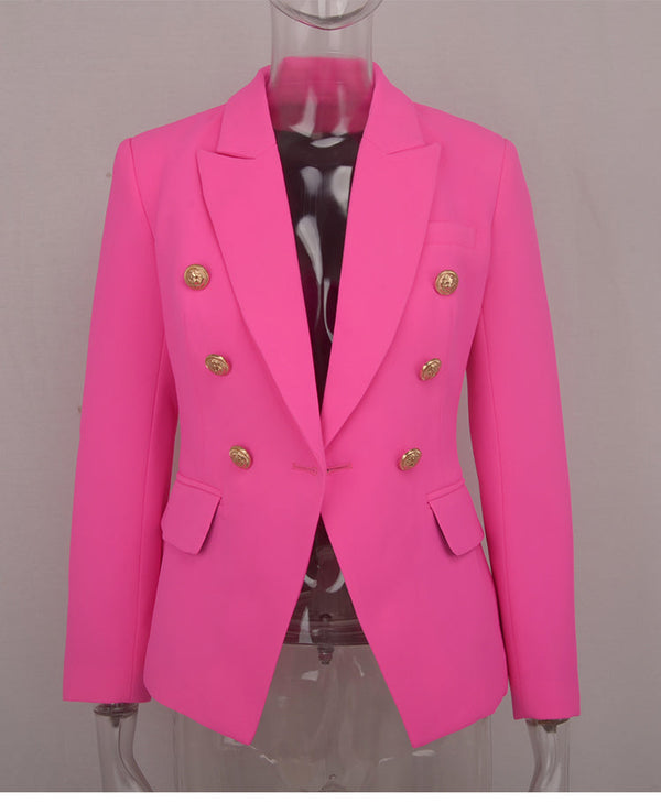 Gold button pink blazer